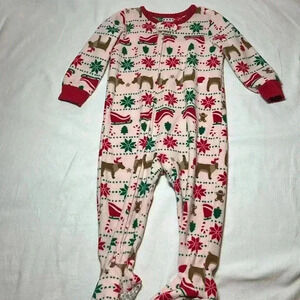 Carter's - Footed Christmas  Fleece one piece/sleeper. Size 12 months